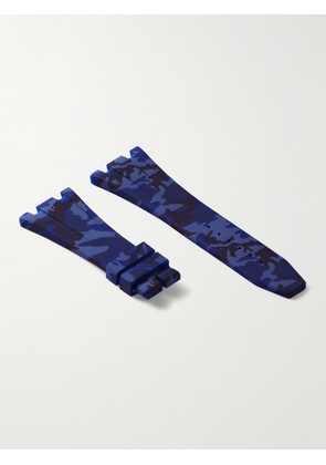 HORUS WATCH STRAPS - Deployant 42mm Camouflage-Print Rubber Watch Strap - Men - Blue