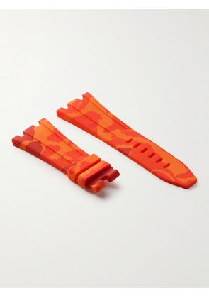 HORUS WATCH STRAPS - Tang 42mm Camouflage-Print Rubber Watch Strap - Men - Orange