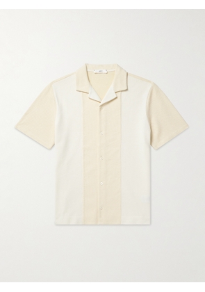 Mr P. - Camp-Collar Two-Tone Organic Cotton-Piqué Shirt - Men - Neutrals - XS