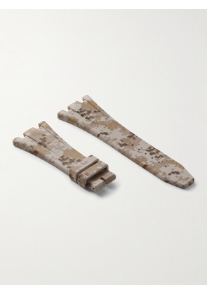 HORUS WATCH STRAPS - Deployant 42mm Camouflage-Print Rubber Watch Strap - Men - Gray