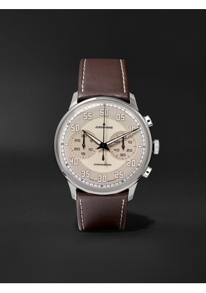 JUNGHANS - Meister Driver Automatic Chronoscope 40mm Stainless Steel and Leather Watch, Ref. No. 027/3684.00 - Men - Neutrals