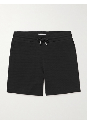 Mr P. - Straight-Leg Ribbed Organic Cotton-Jersey Drawstring Shorts - Men - Black - XS