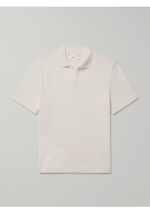 Mr P. - Jonny Open-Collar Waffle-Knit Organic Cotton Polo Shirt - Men - Neutrals - XS