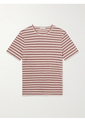 Mr P. - Striped Linen T-Shirt - Men - Brown - XS