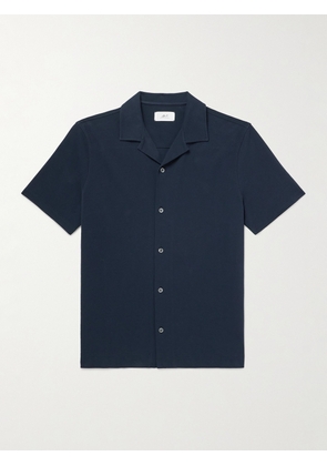 Mr P. - Camp-Collar Cotton-Piqué Shirt - Men - Blue - XS