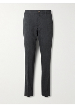 Mr P. - Golf Samuel Tapered Checked Cotton-Blend Seersucker Trousers - Men - Gray - 28