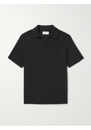 Mr P. - Ribbed Organic Cotton-Jersey Polo Shirt - Men - Black - XS