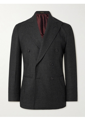 Rubinacci - Slim-Fit Double-Breasted Wool-Flannel Suit Jacket - Men - Gray - IT 46