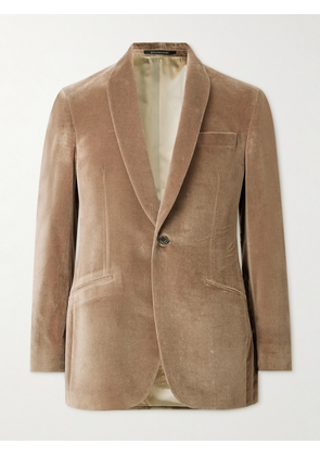 Richard James - Hyde Slim-Fit Cotton-Velvet Tuxedo Jacket - Men - Brown - UK/US 36