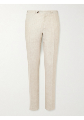 Canali - Slim-Fit Straight-Leg Linen Suit Trousers - Men - Neutrals - IT 46