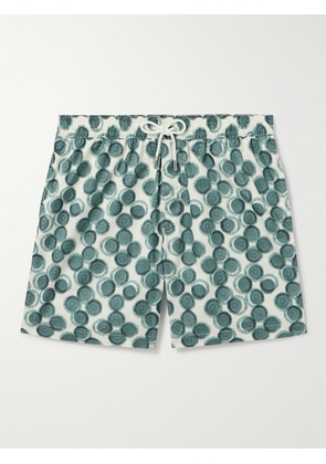 Mr P. - Straight-Leg Mid-Length Printed Swim Shorts - Men - Green - XS
