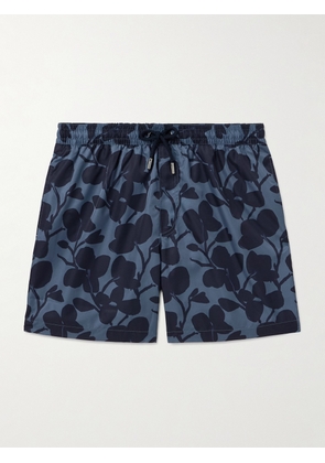 Mr P. - Straight-Leg Mid-Length Floral-Print Swim Shorts - Men - Blue - XS