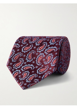 Charvet - 8.5cm Paisley-Jacquard Silk Tie - Men - Burgundy