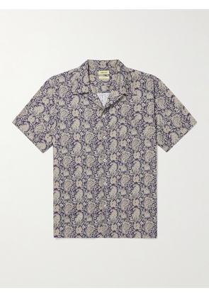 De Bonne Facture - Convertible-Collar Cotton-Voile Shirt - Men - Blue - S