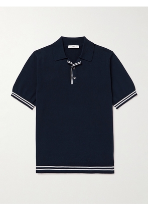 Mr P. - Tennis Organic Cotton Polo Shirt - Men - Blue - XS