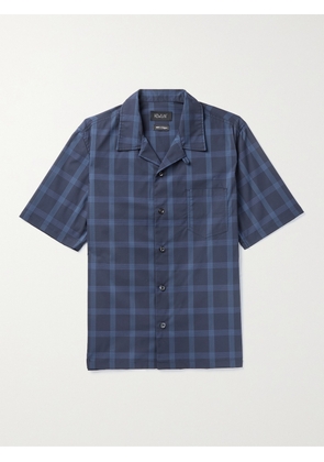 HOWLIN' - Cocktail Camp-Collar Checked Cotton-Blend Ripstop Shirt - Men - Blue - XS