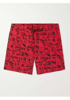 THORSUN - Charvet Mid-Length Printed Swim Shorts - Men - Red - 28