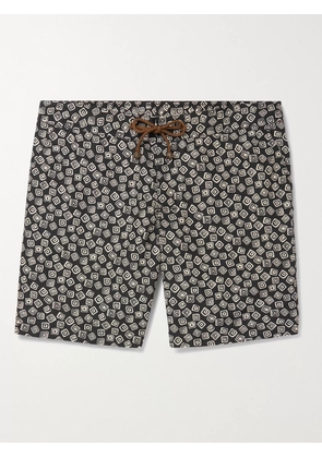 THORSUN - Charvet Mid-Length Printed Swim Shorts - Men - Black - 28