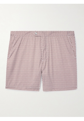 Mr P. - Straight-Leg Mid-Length Printed Swim Shorts - Men - Brown - XS