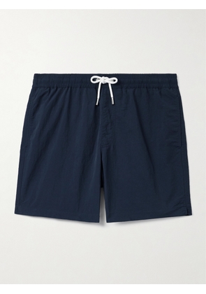 Mr P. - Straight-Leg Mid-Length Garment-Dyed Swim Shorts - Men - Blue - XS