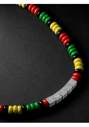 LAUREN RUBINSKI - Jamaica Silver and Enamel Beaded Necklace - Men - Green