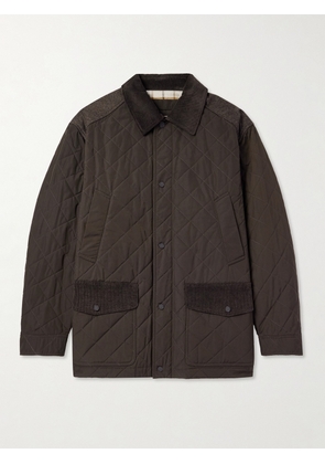 Purdey - Winchester Corduroy and Knit-Trimmed Quilted Padded Shell Jacket - Men - Brown - S