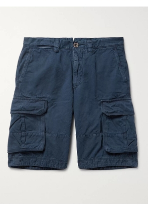 Slowear - Washed Cotton and Linen-Blend Cargo Shorts - Men - Blue - UK/US 30