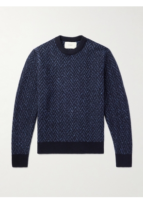 Purdey - Hertford Herringbone Cashmere Sweater - Men - Blue - S