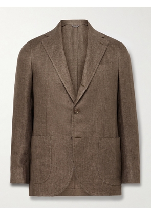 De Petrillo - Posillipo Unstructured Linen Suit Jacket - Men - Brown - IT 46