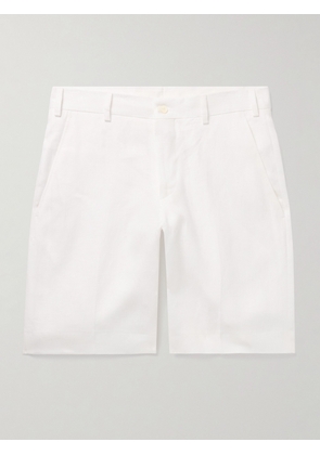 Anderson & Sheppard - Straight-Leg Garment-Dyed Linen Shorts - Men - White - UK/US 30