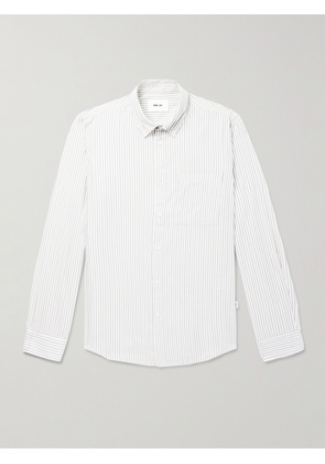 NN07 - Arne 5655 Button-Down Collar Striped Organic Cotton and TENCEL™ Modal-Blend Twill Shirt - Men - White - S