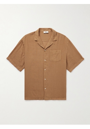 Altea - Bart Slim-Fit Convertible-Collar Linen Shirt - Men - Brown - S
