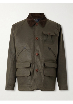 Polo Ralph Lauren - Polo Country Corduroy and Leather-Trimmed Waxed Cotton-Canvas Field Jacket - Men - Green - S