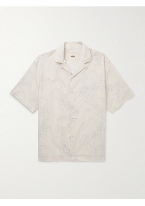 Altea - Bart Slim-Fit Convertible-Collar Floral-Print Cotton-Voile Shirt - Men - Neutrals - S