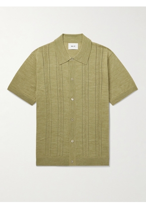 NN07 - Thor 6584 Pointelle-Knit Wool-Blend Shirt - Men - Green - S