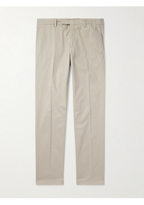 Boglioli - Slim-Fit Tapered Garment-Dyed Cotton-Blend Twill Suit Trousers - Men - Neutrals - IT 46