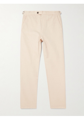 Mr P. - Mike Straight-Leg Organic Cotton and Linen-Blend Twill Trousers - Men - Neutrals - 28
