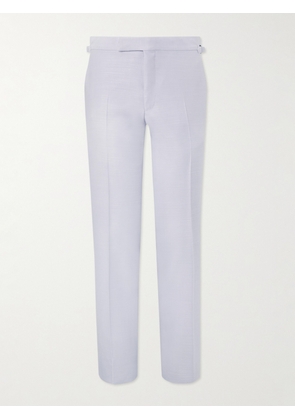 TOM FORD - Straight-Leg Silk, Wool and Mohair-Blend Suit Trousers - Men - Purple - IT 46