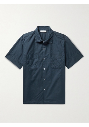SAVE KHAKI UNITED - Garment-Dyed Convertible-Collar Cotton Oxford Shirt - Men - Blue - XS