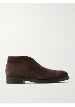 Tod's - Logo-Debossed Suede Desert Boots - Men - Brown - UK 6