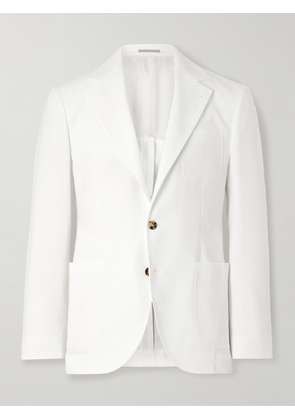 Brunello Cucinelli - Slim-Fit Cotton-Twill Suit Jacket - Men - White - IT 46