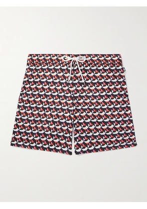 Richard James - Straight-Leg Mid-Length Printed Recycled Swim Shorts - Men - Brown - S