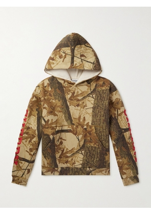 Cherry Los Angeles - Logo-Embroidered Camouflage-Print Cotton-Jersey Hoodie - Men - Brown - XS