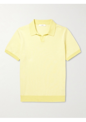 Mr P. - Honeycomb-Knit Organic Cotton Polo Shirt - Men - Yellow - XS
