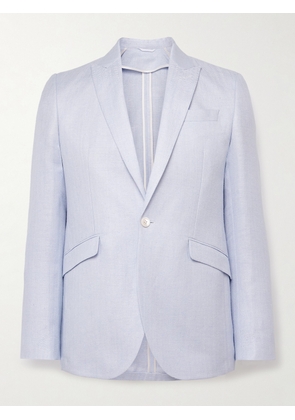 Favourbrook - Slim-Fit Herringbone Linen and Silk-Blend Suit Jacket - Men - Blue - UK/US 36