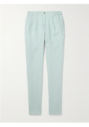 Rubinacci - Straight-Leg Linen Drawstring Trousers - Men - Blue - IT 44