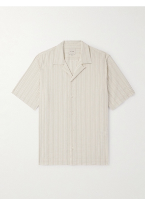 Paul Smith - Convertible-Collar Striped Cotton and Linen-Blend Shirt - Men - White - S