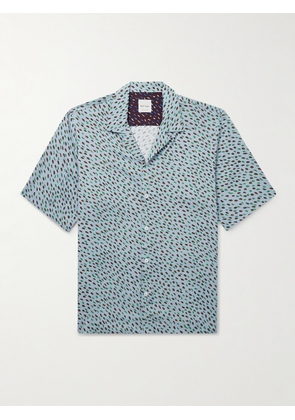 Paul Smith - Convertible-Collar Printed Crepe de Chine Shirt - Men - Blue - S
