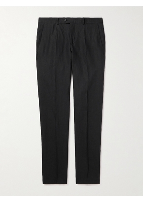 Rubinacci - Mod Luca Slim-Fit Straight-Leg Linen Trousers - Men - Black - IT 44