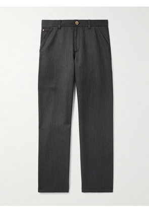 Versace - Straight-Leg Wool-Mouliné Trouser - Men - Gray - IT 46